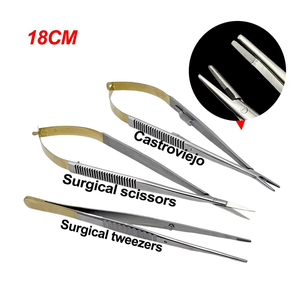 Oferta Especial: Portaagujas Dentales Castroviejo, Tijeras de Ortodoncia, Instrumentos Quirúrgicos para Sujetar Implantes, Alta Precisión - Product Image 1