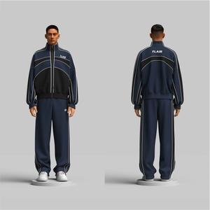 Chándal Oversize de Algodón con Paneles de Felpa para Hombre - Product Image 3