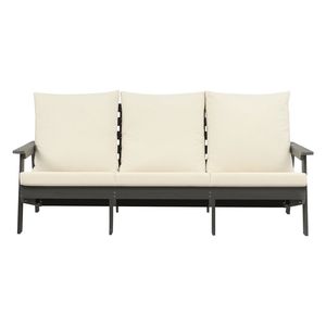 Conjunto de Sofá de Jardín de 3 Plazas HIPS Gris/Beige con Cojines para Terraza, Piscina, Patio - Muebles de Exterior - Product Image 2