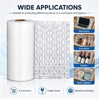 Rouleau de film à bulles gonflable personnalisé pour l'e-commerce, coussin d'air pour l'emballage de bouteilles cosmétiques et d'électronique