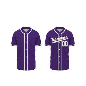Maillot de baseball personnalisé violet premium unisexe à manches courtes, imprimé par transfert thermique, respirant, anti-humidité, protection UV sur le devant - Product Image 6
