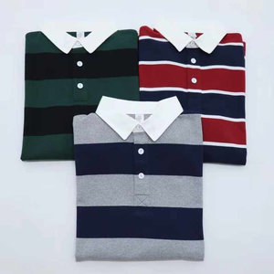 Polo de rugby personnalisé OEM, T-shirt de sport, vêtements d'équipe, 100% coton lourd, respirant, col rond, coupe classique, décontracté, 300g, homme/femme - Product Image 4