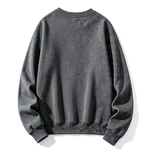 Vestido tipo sudadera oversize estético al por mayor, de ajuste holgado, liso, de forro polar grueso - Product Image 2