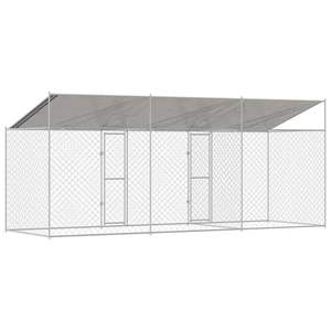 Cage pour chien Silver Roof avec dimensions de 236,22 x 78,74 x 101,57 pouces pour animaux de compagnie, maisons et meubles pour animaux - Product Image 6