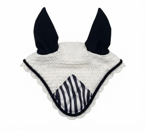 Ensemble de tapis de selle imprimé zèbre |   Protège-jambes pour chevaux Matchy Fly Veil |   Cadeau de spectacle équestre Bold Black White Horse - Product Image 4