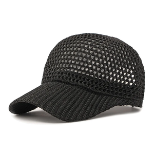 Gorra de béisbol de verano de color liso, transpirable, de tela de rizo, deportiva, de malla, para exteriores, sombrero para el sol, ajustable, unisex, de tela común - Product Image 2