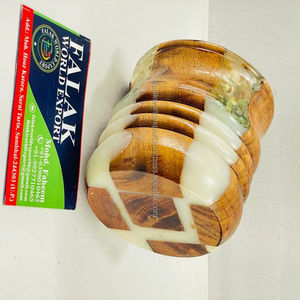 Nuevo Quemador de Incienso Bakhoor Hecho a Mano con Madera y Resina Epoxi, Porta Incienso Tradicional de Carbón para Conos de Incienso de Sándalo - Product Image 1