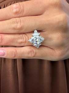 Anillo de Moissanita de Cinco Piedras con Corte Marquesa de 5CT, Anillo de Diamantes Agrupados, Plata 925 Original, Joyería Fina para Regalo de Boda, Fiesta, para Novias - Product Image 2