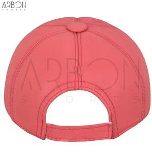 Premium Genuine Leather Baseball <b>Cap</b> For Men & <b>Women</b> Soft Sheepskin Pink Adjustable Sport High Quality Custom Fashion Wear - Product Image 3