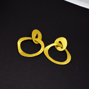 Pendientes de Aro Geométricos de Latón al por Mayor, Tono Dorado, Hechos a Mano, Colgantes de Círculo Irregular, Joyería Moderna para Mujer - Product Image 6
