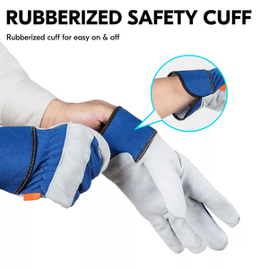 ถุงมือหนังวัวแท้ราคาถูกใหม่ สำหรับงานนิรภัย งานอุตสาหกรรม ทนไฟ ใช้ในงานก่อสร้าง ทำสวน - Product Image 3