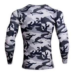 เสื้อรัดรูปแขนยาวลายพรางสำหรับผู้ชาย ดีไซน์ใหม่ แห้งเร็ว เหมาะสำหรับ MMA ออกกำลังกาย เสื้อกีฬาพิมพ์ลาย - Product Image 2