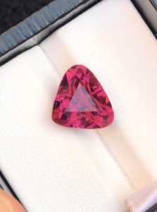 Turmalina rosa púrpura, corte triangular, natural, afgana, facetada, con efecto ojo de gato, piedra preciosa suelta para joyería - Product Image 5