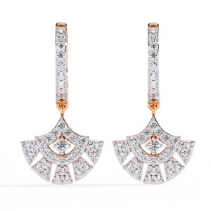Boucles d'oreilles Ajretail 0,48 ct en diamant naturel œil céleste pour femme, or jaune 14 carats, taille brillant rond, couleur HI, clarté VS-SI - Product Image 2