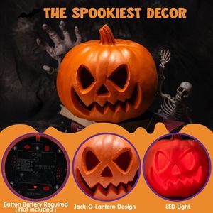 JOYIN decorazioni di Halloween all'aperto zucche di plastica leggera Jack O Lantern Trick Treat tavolo forniture per feste cortile prato giardino - Product Image 3