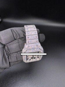 Luxury Stainless Steel Square <b>Case</b> 41mm Analog Moissanite Diamond Automatic Mechanical <b>Watch</b> Push Button Hidden Clasp-Unisex - Product Image 4