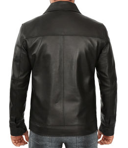 Veste en cuir sur mesure de haute qualité pour homme, style slim fit, en cuir véritable 100%, vêtement en cuir, streetwear. - Product Image 2