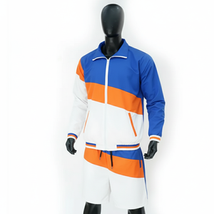 Ensemble court d'été sur mesure pour homme, coupe-vent en polyester et nylon avec fermeture éclair, survêtement imprimé grande taille pour homme - Product Image 4