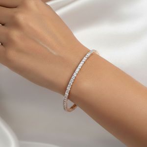 4.392CTW Princess Prong-<b>Set</b> Diamond Tennis Bracelet - Product Image 1