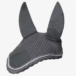 หมวกคลุมศีรษะม้าป้องกันแมลงวัน ดีไซน์โครเชต์ อุปกรณ์ขี่ม้าสุดหรูสำหรับนักขี่ม้ามืออาชีพ พร้อมโลโก้สีตามสั่ง - Product Image 2