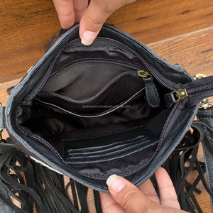 Vente en gros sur mesure OEM 2025 nouveau design sacs à main tendance usinés à la main en cuir de vachette frange épaule sac à bandoulière pour les femmes - Product Image 6