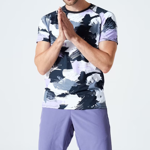 เสื้อยืดคอกลมแขนสั้นผู้ชาย พิมพ์ลายแบบซับลิเมชั่น แห้งเร็ว ผ้าโพลีเอสเตอร์ถัก สวมใส่สบาย สปอร์ต ทรงปกติ ความยาวปกติ - Product Image 2