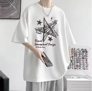 Nueva Llegada, Venta al por Mayor de Fábrica, Camisetas de Algodón 100% de Alta Calidad para Hombre, Unisex, Casuales, Transpirables, Tejidas, Talla Grande, Corte Holgado - Product Image 3