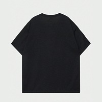Débardeur Homme Col Rond à Manches Courtes Style Gothique Lettres Digitales Coton Jersey Respirant Coupe Ample Décontractée avec Logo Frontal 220g