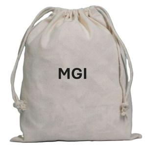 Pochette à cordon personnalisée en coton mousseline blanc biologique, imprimée à l'écran, recyclable, sacs promotionnels naturels pour bijoux, personnalisables - Product Image 1