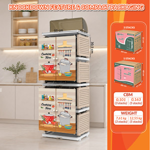 Nandos Tulip Plastic <b>Dish</b> <b>Rack</b> Cabinet with Water Drainage Suitable For Kitchen Organizing and Utensil/Cutlery Storage - Product Image 5