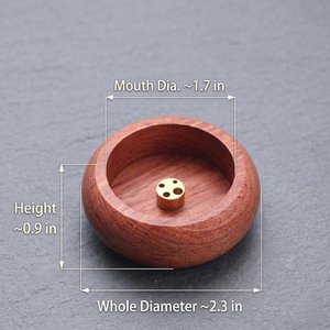 Porte-encens miniature en bois fait main, avec cendrier en laiton, décoration pour la méditation et le yoga - Product Image 2
