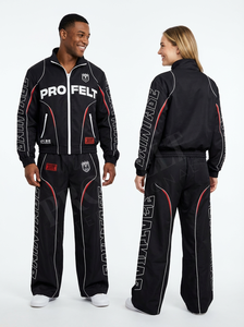 Ventes en gros à prix bas, pantalons de jogging en nylon, veste à manches longues, ensembles de survêtements, vêtements de sport confortables, ensembles de survêtements en nylon pour l'entraînement - Product Image 5