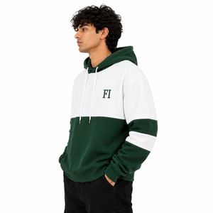 Sweat-shirts à capuche bicolores épais, brodés sur mesure, en molleton de coton, coupe oversize, style streetwear, fournisseur B2B en gros - Product Image 4