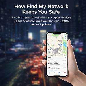 Traceur GPS intelligent certifié MFi Find My, mini balise Bluetooth pour application iOS, localisateur de clés de voiture Apple, bagages, portefeuille, anti-perte, en plastique - Product Image 5