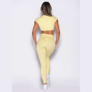 Sustainable Soft Side <b>Pockets</b> Yellow Elastic Waist <b>Leggings</b> <b>With</b> Side <b>Pockets</b> New High Waist Active Wear Gym & Workout <b>Leggings</b> - Product Image 6