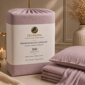 Premium Quality 300 Thread Count Cotton Duvet Cover <b>Set</b> for Hotels Homes Guest Rooms and Luxury <b>Bedding</b> Collections - Product Image 4
