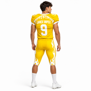 Uniforme de Fútbol Americano Amarillo para Hombre de Alta Calidad, Impresión por Sublimación, Transpirable, para Entrenamiento, Talla Adulto - Product Image 4