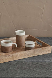 Nueva llegada India elegante bandeja de madera para servir tamaño personalizado diseñado acero para uso doméstico Royal Decore Mango bandeja de comida de madera - Product Image 6