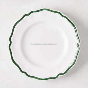 Fournitures de restaurant, plat en émail, assiette en métal décorative, bord jaune, assiettes de service alimentaire, contact alimentaire sans danger, impression de logo personnalisée - Product Image 3