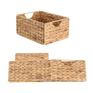 ISLA Paquete de 2 Cestas de Almacenamiento Rectangulares Plegables de Jacinto Tejidas a Mano, Contenedores Organizadores Versátiles con Asas Recortadas, Venta al por Mayor OEM - Product Image 6
