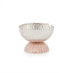 Handmade Carved Metal <b>Bowl</b> Traditional <b>Chinese</b> Design Silver Finish Pink Base Wedding Gifting Decor - Product Image 4
