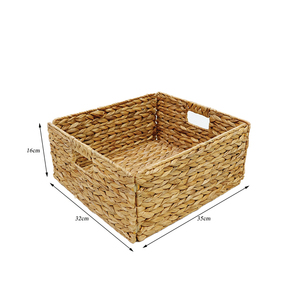 Modern Large <b>Rectangular</b> Water Hyacinth Storage <b>Basket</b> with Built-in Handles Eco-Friendly Multi-Purpose Design - Product Image 2