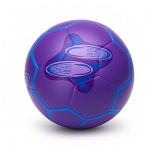 Ballon de football violet de qualité supérieure avec accents bleus, taille 5, durable, pour l'entraînement, emballage gonflé - Product Image 2