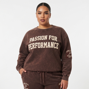 Ensemble de survêtement épais personnalisé avec impression en relief, sweats et pantalons de jogging délavés de qualité supérieure, style vintage pour l'hiver - Product Image 3