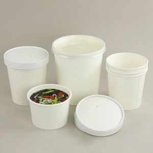 16 OZ White Paper <b>Cup</b> Bowl With <b>Disposable</b> Beverage Tea Coffee Juice Soup Packaging Custom Logo - Product Image 1