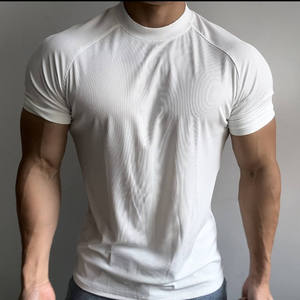 T-shirt Homme Slim Fit Personnalisé en Polyester/Coton Tricoté de Haute Qualité, Séchage Rapide, Manches Courtes, Couleur Unie, Idéal pour l'Entraînement Estival en Extérieur - Product Image 4