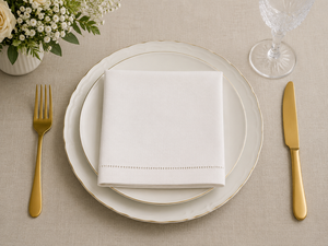 Brown <b>Linen</b> <b>Cloth</b> Napkin Embroidered Hem Square Dinner Napery Reusable <b>Table</b> <b>Linen</b> for Wedding Dining - Product Image 1