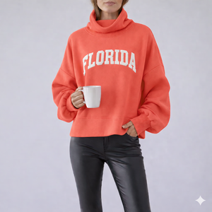 Sudadera de cuello alto para mujer, informal, larga, transpirable, antiarrugas, antiprogresión, holgada, suave y de ajuste relajado, para otoño e invierno - Product Image 4