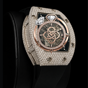 Reloj de Diamantes Moissanite con Logotipo Personalizado para Hombre, Reloj de Pulsera de Lujo con Incrustaciones Completas de Piedras VVS - Product Image 3
