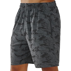 Pantaloncini Sportivi da <span class=keywords><strong>Uomo</strong></span> Camouflage ad Asciugatura Rapida con Tasca con Zip, Vita Elastica, Vestibilità <span class=keywords><strong>Bermuda</strong></span>, Stile Casual Sportivo - Product Image 1